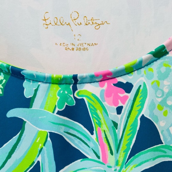 Girls Lilly Pulitzer Margo Rashguard Bathing Suit Top Sweet Escape 50+ size 12 - Picture 4 of 4
